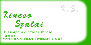 kincso szalai business card